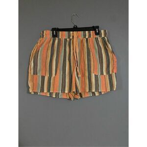 Shein Striped Beach Summer Drawstring Shorts Size 2XL NWOT